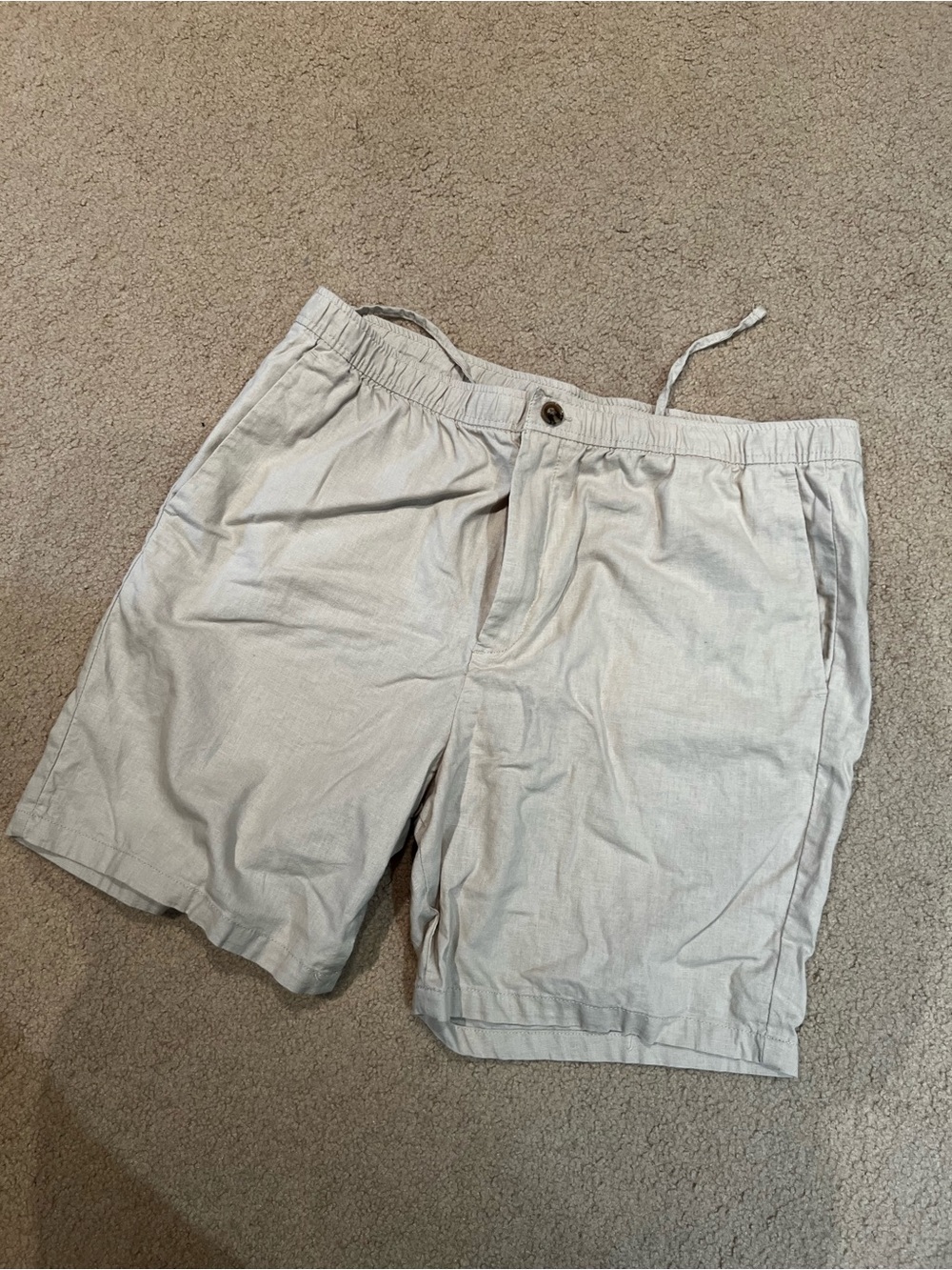 Men's Light Linen-Blend Drawstring Shorts